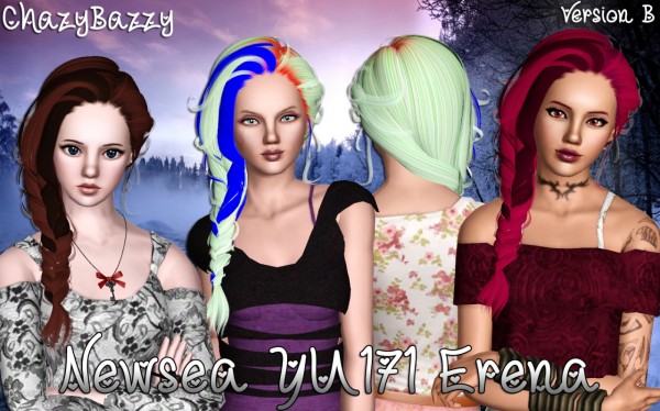 Newsea`s YU171 Erena hairstyle retextured by Chazy Bazzy for Sims 3