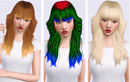 Ade Darma Moreau hairstyle retextured by Beaverhausen for Sims 3