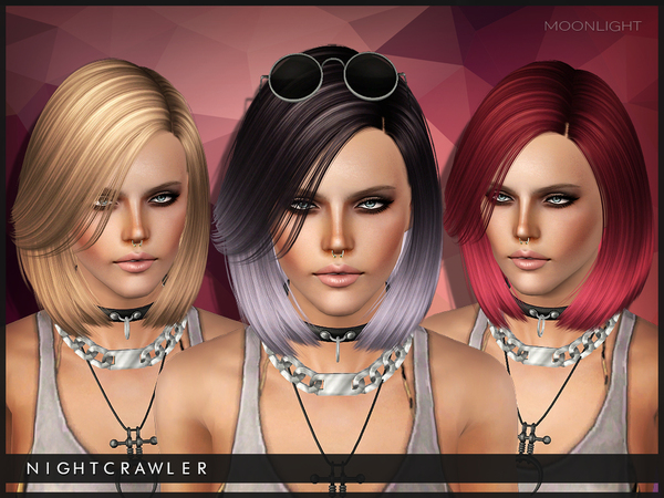 Nightcrawler Moonlight hairstyle retextured by The Sims Resource for Sims 3