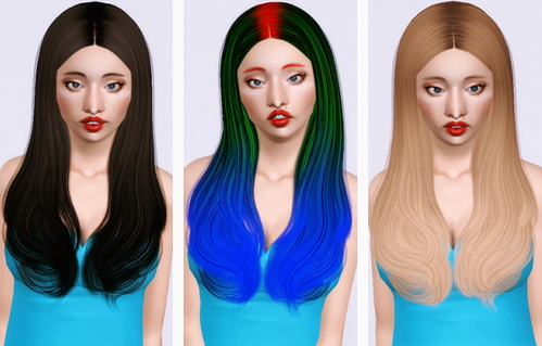 Stealthic’s Temptress hairstyle retextured by Beaverhausen for Sims 3