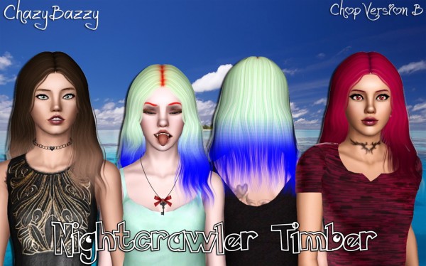 Nightcrawler`s Timber hairstyle retextured by Chazy Bazzy for Sims 3