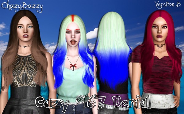 Cazy 167 Denial hairstyle retextured by Chazy Bazzy for Sims 3