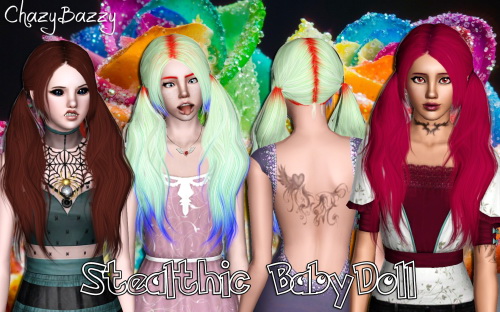 Stealthic BabyDoll hairstyle retextured by Chazy Bazzy for Sims 3
