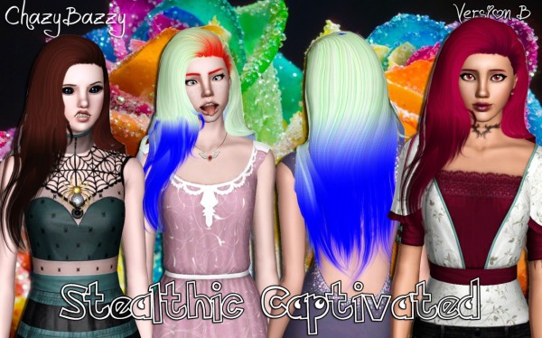 Stealthic Captivated hairstyle retextured by Chazy Bazzy for Sims 3