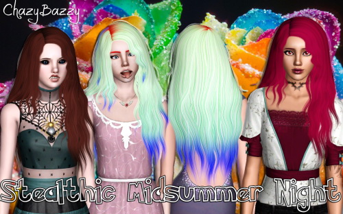 Stealthic Midsummer Night hairstyle retextured by Chazy Bazzy for Sims 3