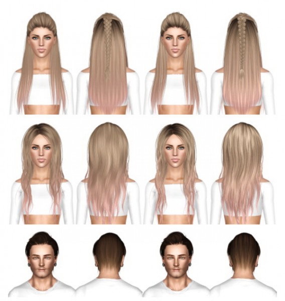 CoolSims 105, Newsea`s Viking and Skysims 43 hairstyles retextured by July Kapo for Sims 3