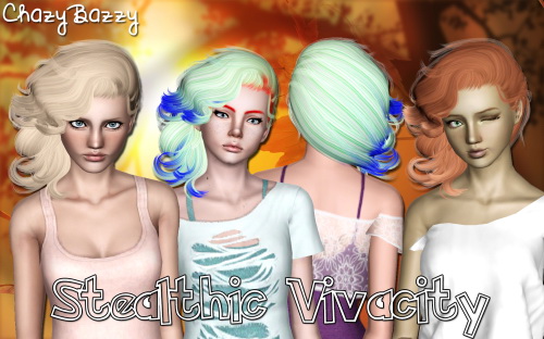 Stealthic Vivacity hairstyle retextured by Chazy Bazzy for Sims 3