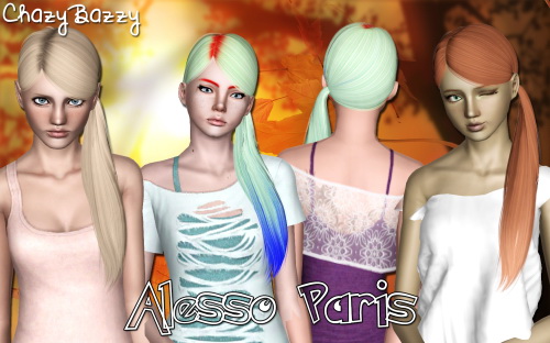 Alesso`s Paris hairstyles retextured by Chazy Bazzy for Sims 3