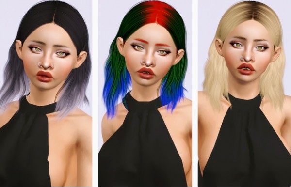 Cazy Marion chopped hairstyle retextured by Beaverhausen - Sims 3 Hairs