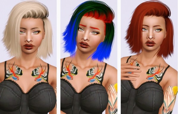 Stealthic High Life hairstyle converted by Beaverhausen for Sims 3