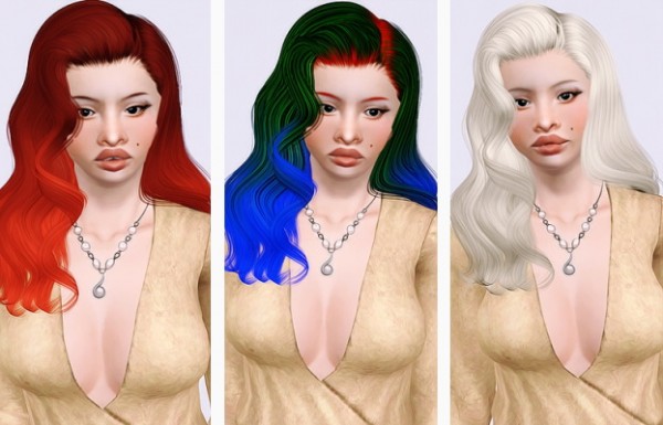Anto Omen hairstyle retextured by Beaverhausen for Sims 3