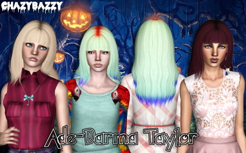 Ade Darma Taylor hair retextured by Chazy Bazzy for Sims 3