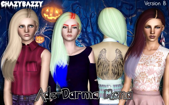 Ade-Darma Mona hair retextured by Chazy Bazzy - Sims 3 Hairs