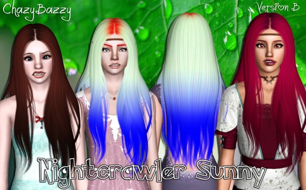 Nightcrawler Sunny hairstyle retextured by Chazy Bazzy for Sims 3