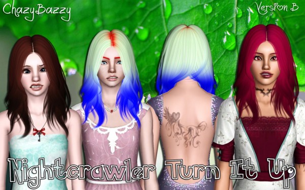 Nightcrawler Turn It Up hairstyle retextured by Chazy Bazzy for Sims 3