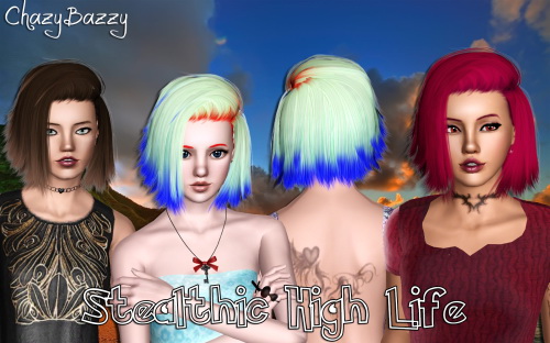 Stealthic High Life hairstyle retextured by Chazy Bazzy for Sims 3