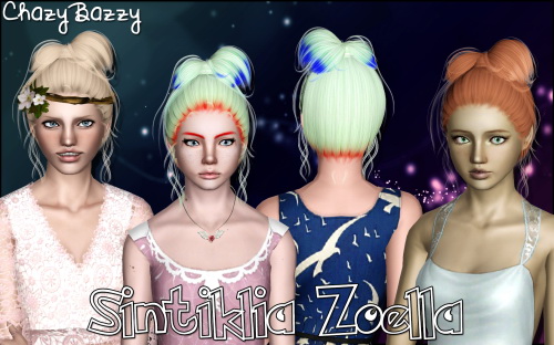 Sintiklia`s Zoella hairstyle retextured by Chazy Bazzy for Sims 3