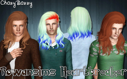 Rowansims Heartbreaker hairstyle retextured by Chazy Bazzy for Sims 3