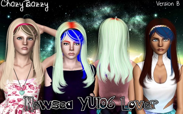 Newsea`s YU106 Lover hairstyle retextured by Chazy Bazzy for Sims 3