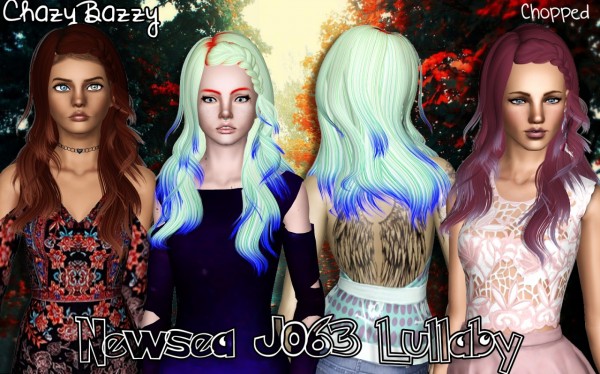 Newsea`s J063 Lullaby hairstyle retextured by Chazy Bazzy for Sims 3