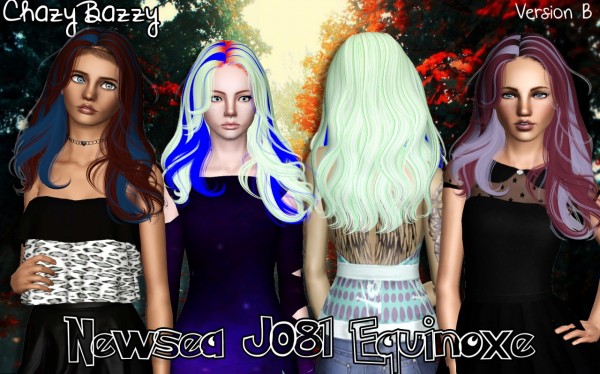Newsea`s J081 Equinoxe hairstyle retextured by Chazy Bazzy for Sims 3
