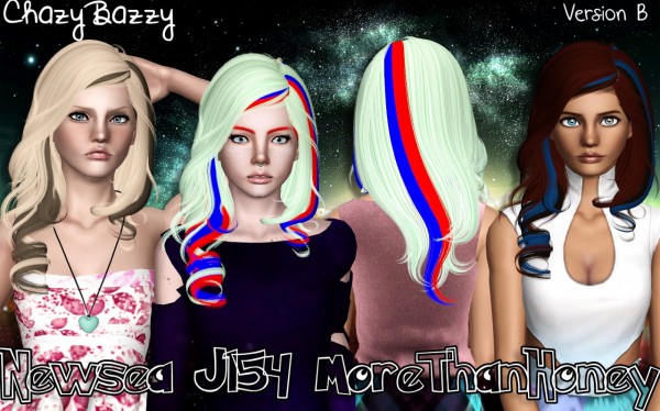 Newsea`s J154 More Than Honey hairstyle retextured by Chazy Bazzy for Sims 3
