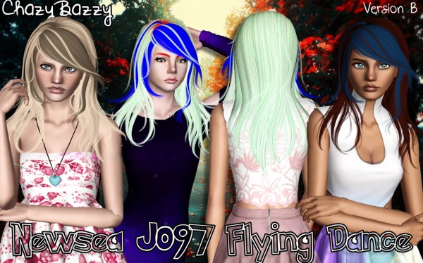 Newsea`s J097 Flying Dance hairstyle retextured by Chazy Bazzy for Sims 3