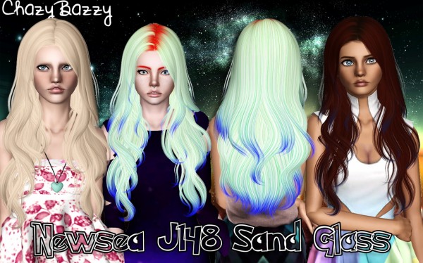 Newsea`s J148 Sand Glass hairstyle retextured by Chazy Bazzy for Sims 3