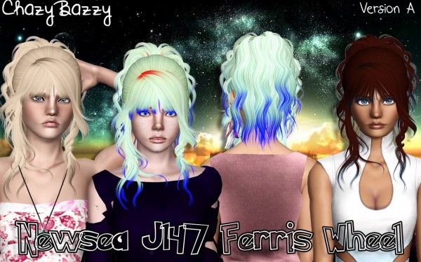 Newsea`s J147 Ferris Wheel hairstyle retextured by Chazy Bazzy for Sims 3