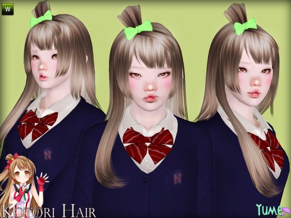 Yume   Kotori Hairstyle by Zauma by The Sims Resource for Sims 3