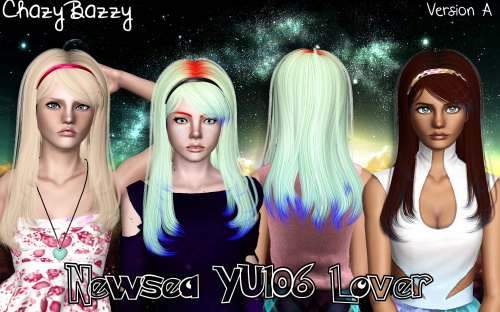 Newsea`s YU106 Lover hairstyle retextured by Chazy Bazzy for Sims 3