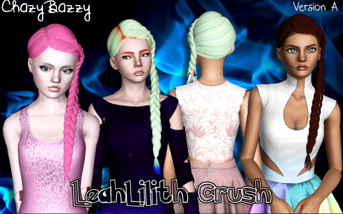 LeahLilith`s Crush hairstyle retextured by Chazy Bazzy for Sims 3
