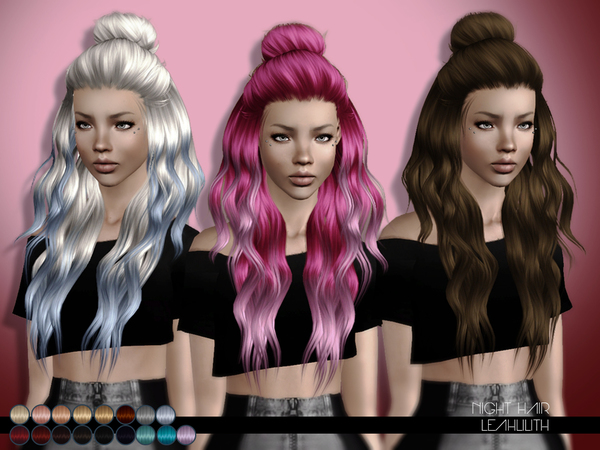 Night hairstyle for TS3 by Leah Lillith by The Sims Resource for Sims 3