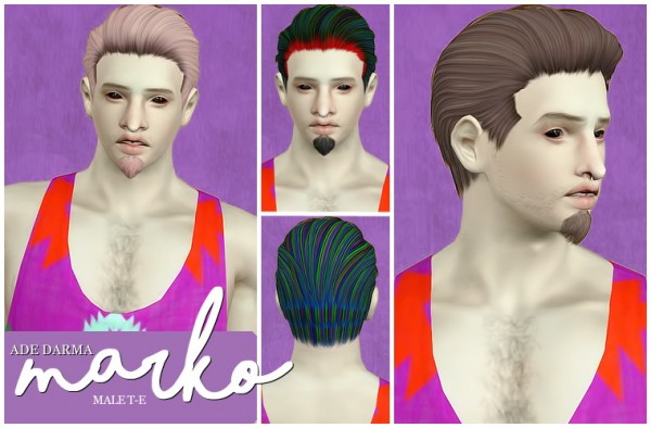 Ade Darma Marko hairstyle retextured by Beaverhausen for Sims 3