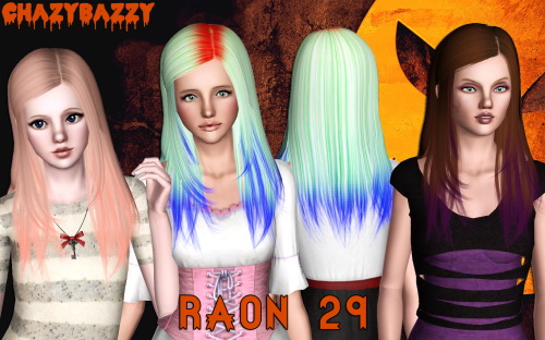 Raon 29 hairstyle retextured by Chazy Bazzy for Sims 3