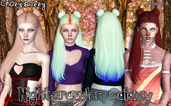 Nightcrawler`s Galaxy hairstyle retextured by Chazy Bazzy for Sims 3