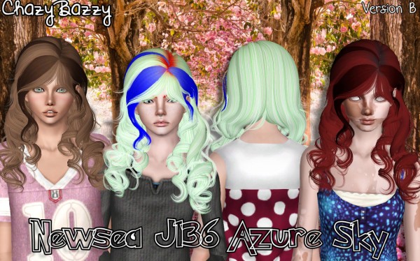 Newsea`s J136 Azure Sky hairstyle retextured by Chazy Bazzy for Sims 3