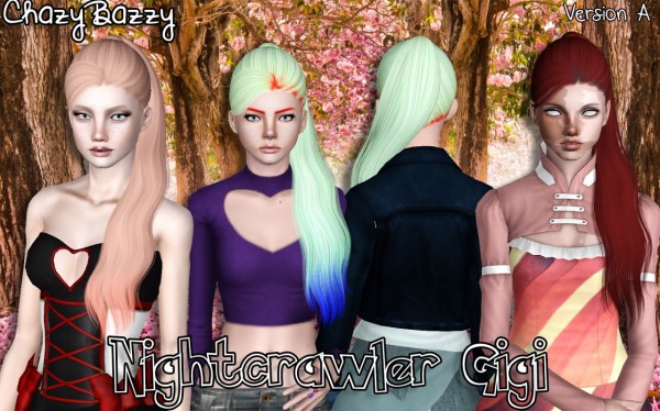 Nightcrawler`s Gigi hairstyle retextured by Chazy Bazzy for Sims 3