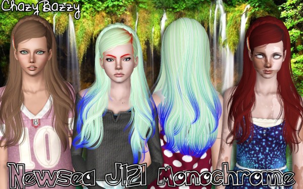 Newsea`s J121 Monochrome hair retextured by Chazy Bazzy for Sims 3