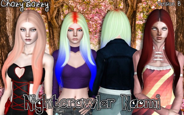 Nightcrawler`s Naomi hairstyle retextured by Chazy Bazzy for Sims 3