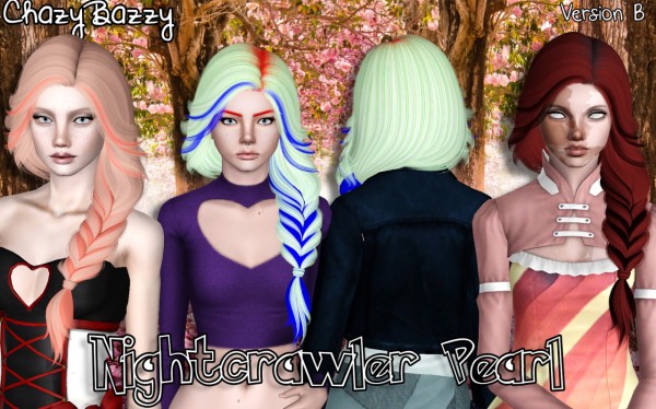 Nightcrawler`s Pearl hairstyle retextured by Chazy Bazzy for Sims 3
