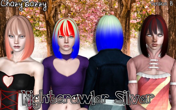 Nightcrawler`s Silver hairstyle retextured by Chazy Bazzy for Sims 3