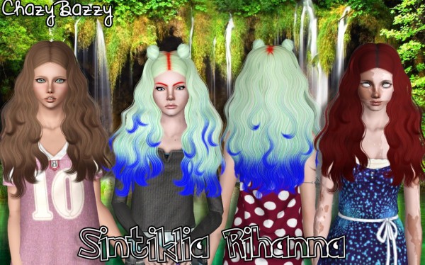 Sintiklia`s Rihanna hairstyle retextured by Chazy Bazzy for Sims 3